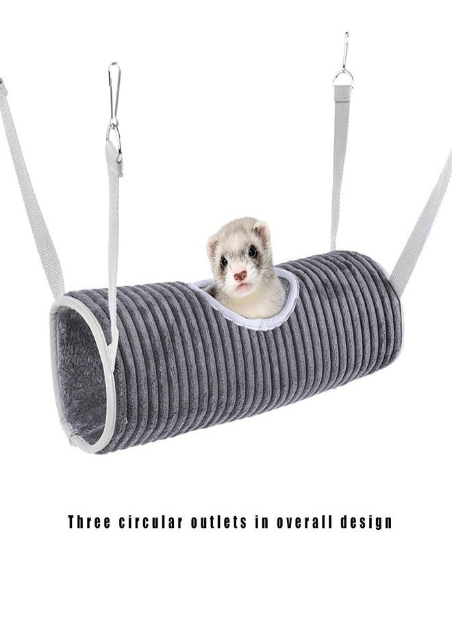 WOLEDOE Ferret Tunnel Hanging Hammock Bed, Small Animal Rats Squirrel Toy - Grey - Image 3